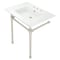 Fauceture KVPB31227W86 Dreyfuss 31" Console Sink W/SS Leg (8", 3 Hole), Wht/Nickel KVPB31227W86 - alternate 1